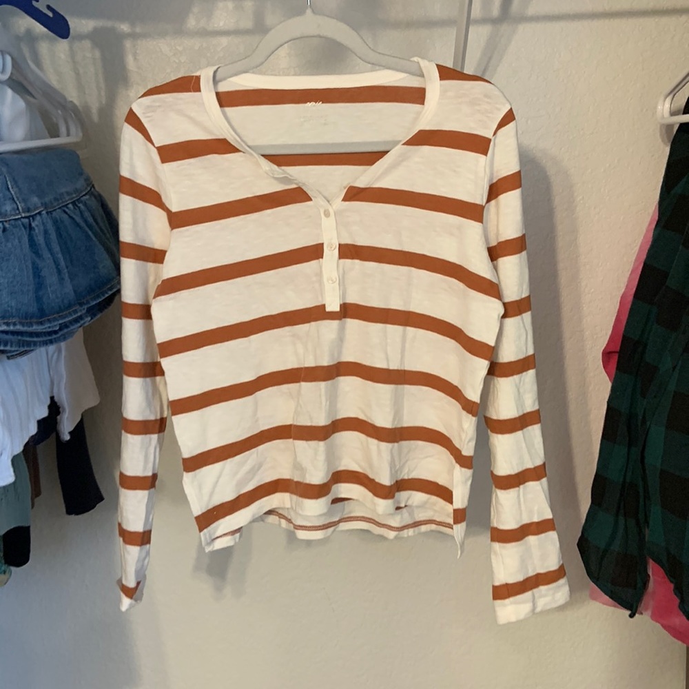 aerie striped top, womens size s
